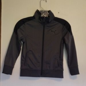 Puma Black and Gray Track Jacket with Full Zipper